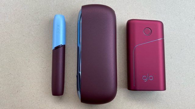 アイコスのフロステッドレッドとグロープロのバーガンディ