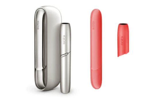 アイコス3デュオのムーンシルバーとサンライズレッド公式画像