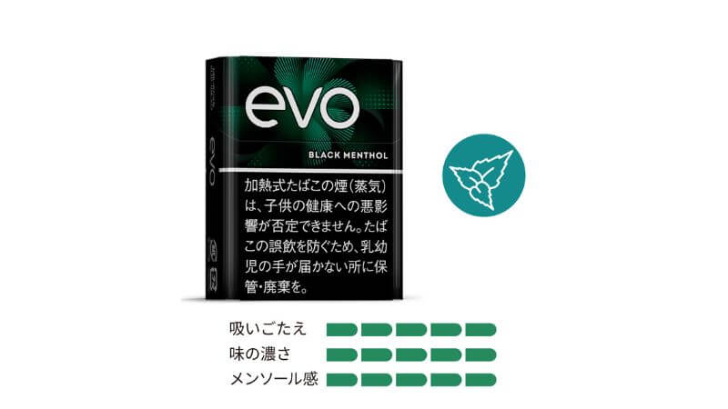 エボ・ブラック・メンソールのパッケージと特徴