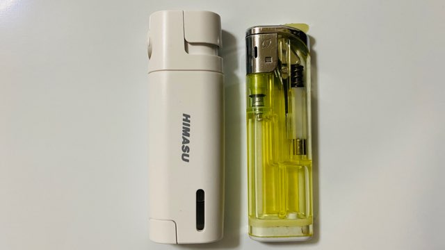 HIMASU 1Be3のフィーダーと百円ライター