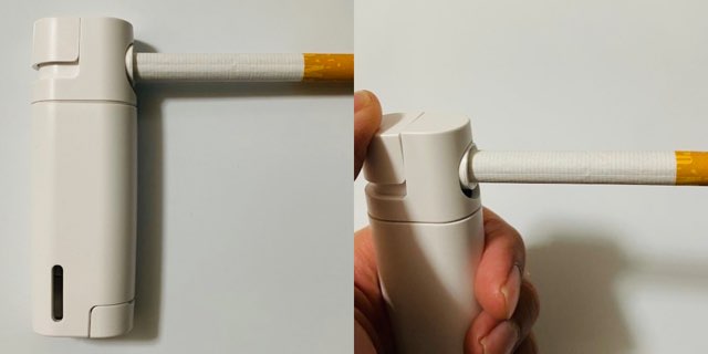 HIMASU 1Be3のフィーダーと紙巻タバコ