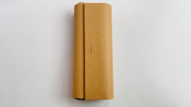 IQOSイルマプライム純正レザーフルラップカバーのゴールドカーキ