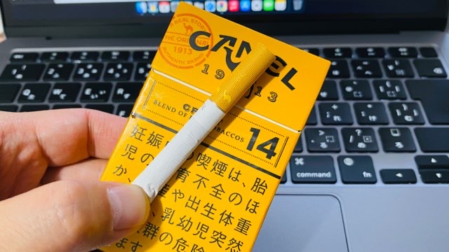 キャメル・クラフト・14・ボックスのパッケージとシガレット