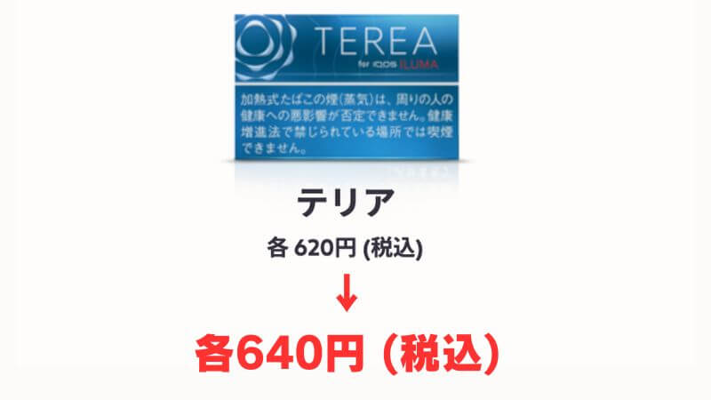 テリアシリーズが640円に値上げ