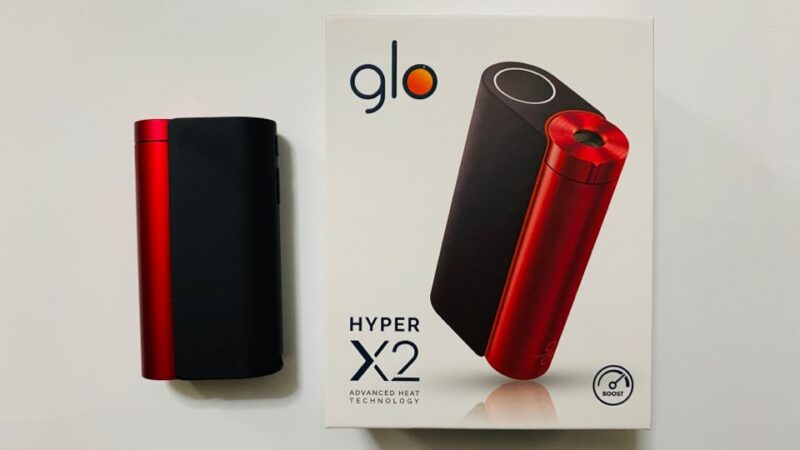 グローハイパーX2のブラックレッド本体とパッケージ