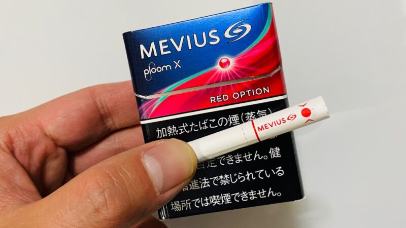 メビウス レッドオプション プルームX用のパッケージとスティック