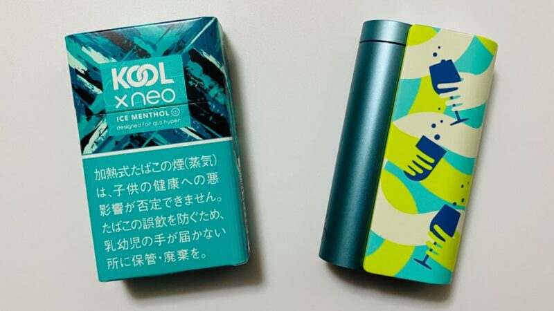 クール エックス ネオ アイス メンソールのパッケージとグローハイパーX2本体