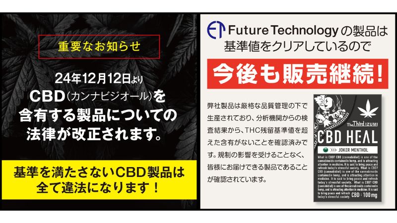 Future TechnologyのCBD製品は基準値をクリア