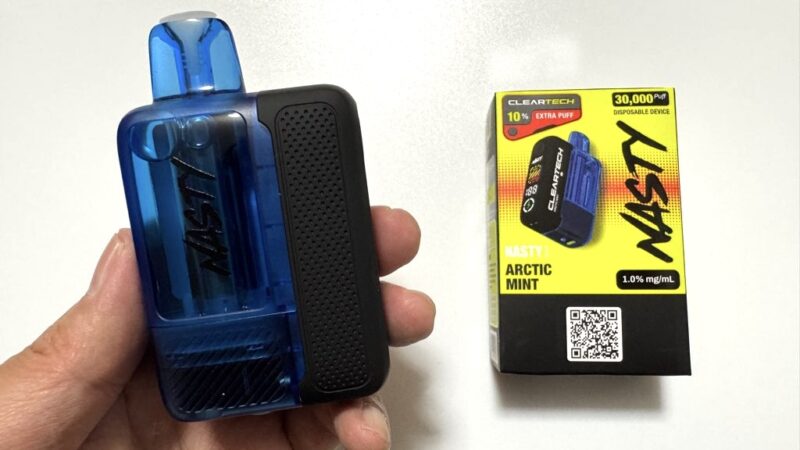 NASTY BAR CLEAR 30000 アークティックミントのデバイスとパッケージ