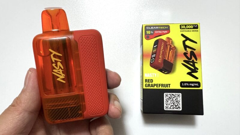 NASTY BAR CLEAR 30000 レッドグレープフルーツのデバイスとパッケージ