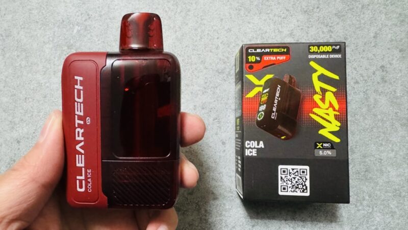 NASTY BAR CLEAR X キック上 コーラアイスのデバイスとパッケージ