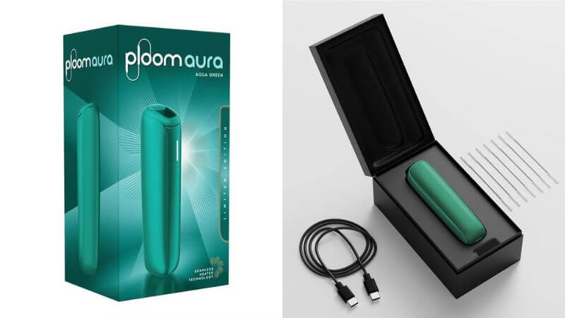 プルームオーラ アクアグリーンのパッケージとセット内容