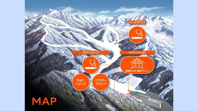 川場スキー場 グロー喫煙スペースのマップ