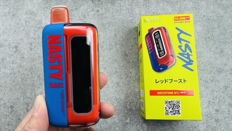 NASTY BAR 20000（ノンニコチン）レッドブーストのデバイスとパッケージ