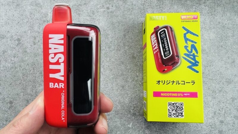 NASTY BAR 20000（ノンニコチン）オリジナルコーラのデバイスとパッケージ