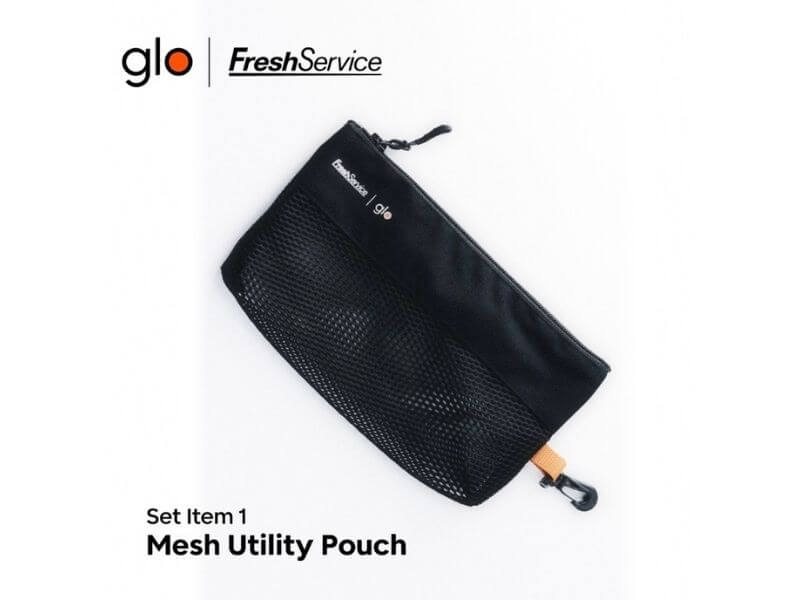 グロー×フレッシュサービスのMESH UTILITY POUCH